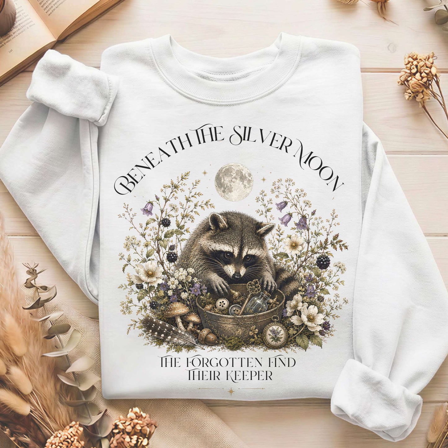 Beneath the Silver Moon Raccoon Sweatshirt