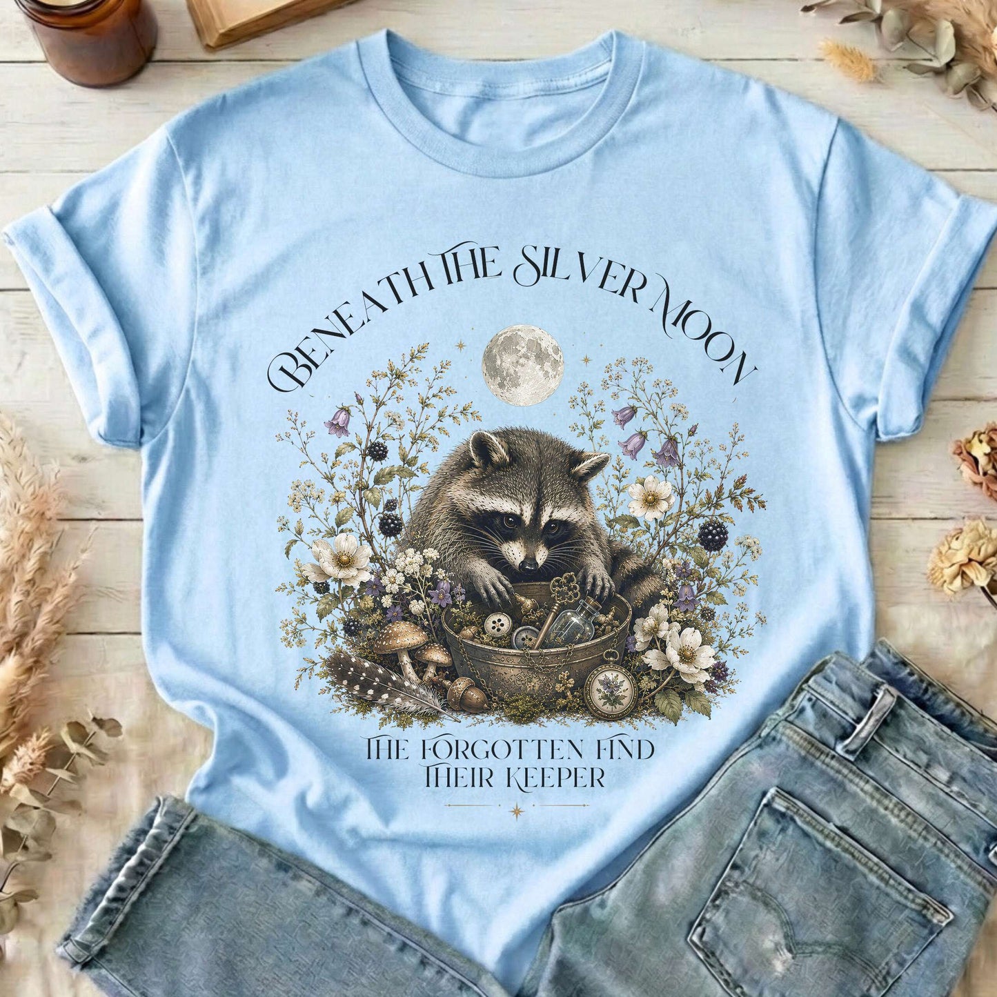 Beneath the Silver Moon Raccoon T-Shirt