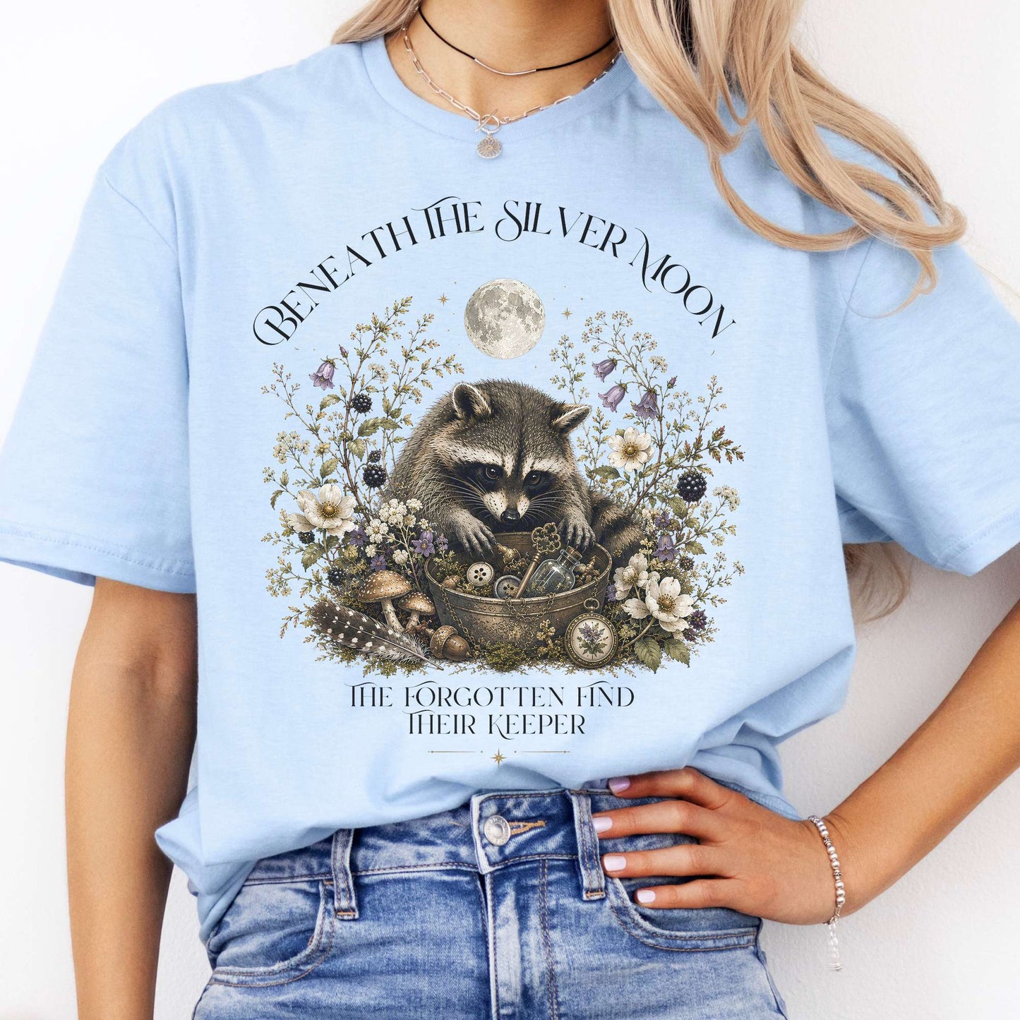 Beneath the Silver Moon Raccoon T-Shirt