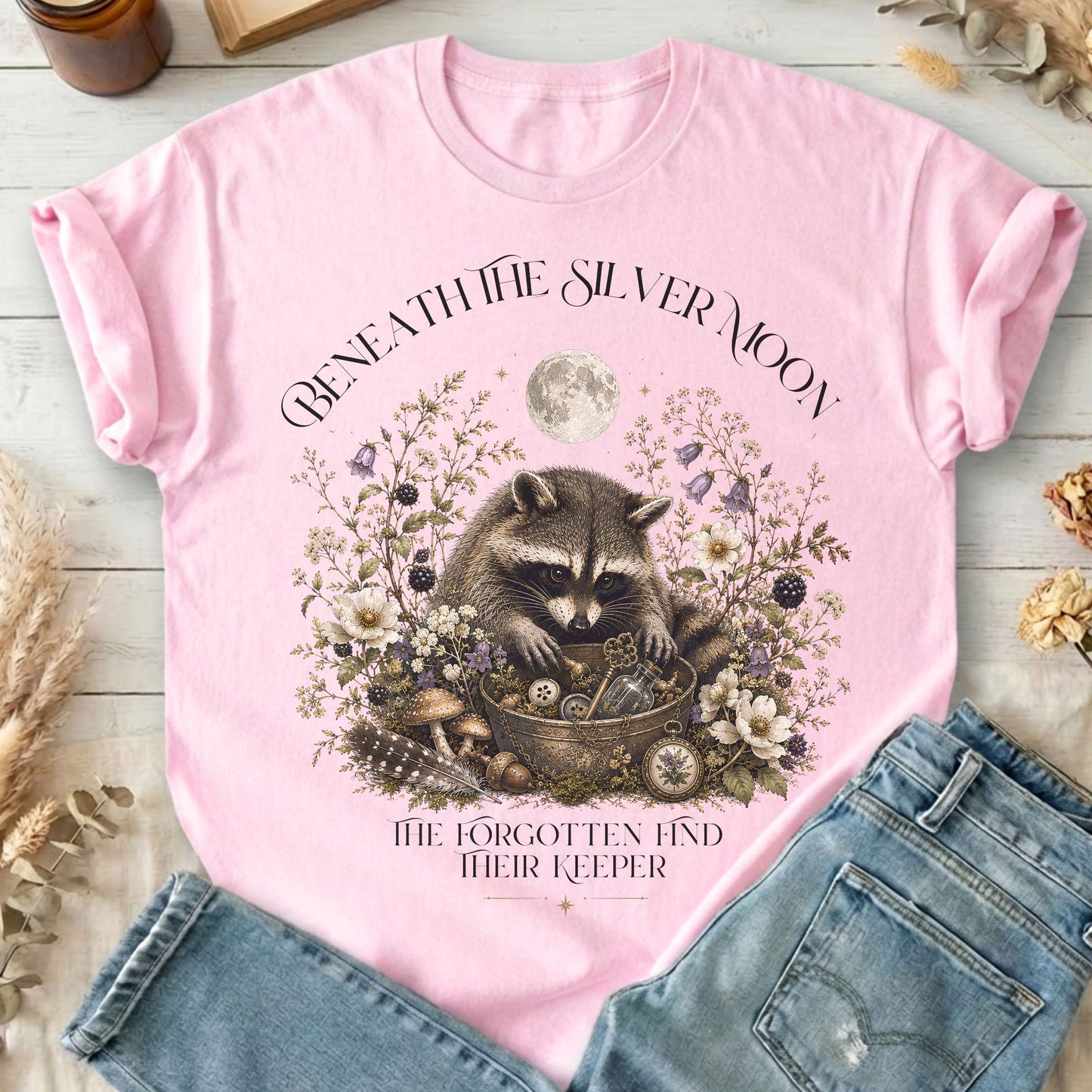 Beneath the Silver Moon Raccoon T-Shirt