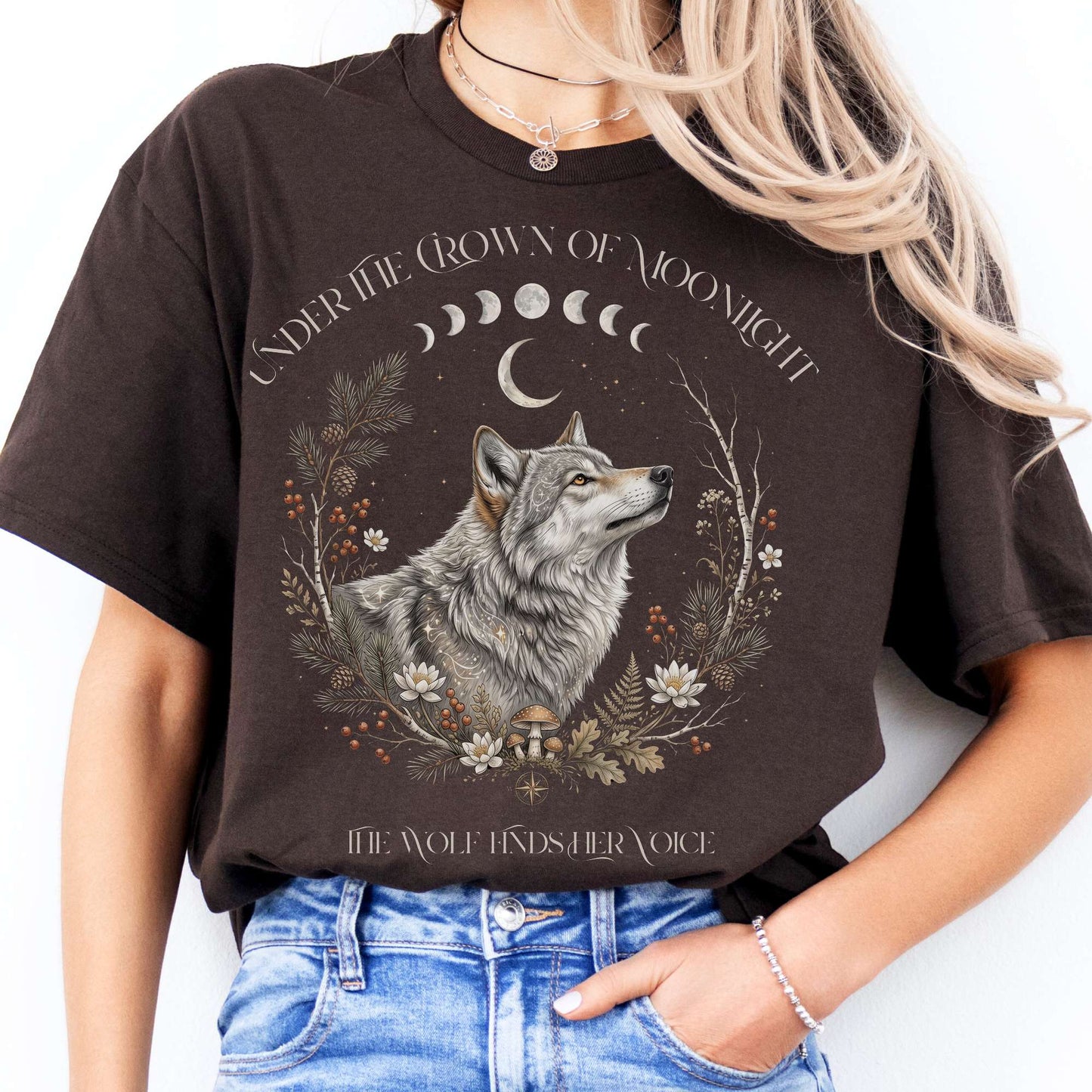 Under the Crown of Moonlight Wolf T-Shirt