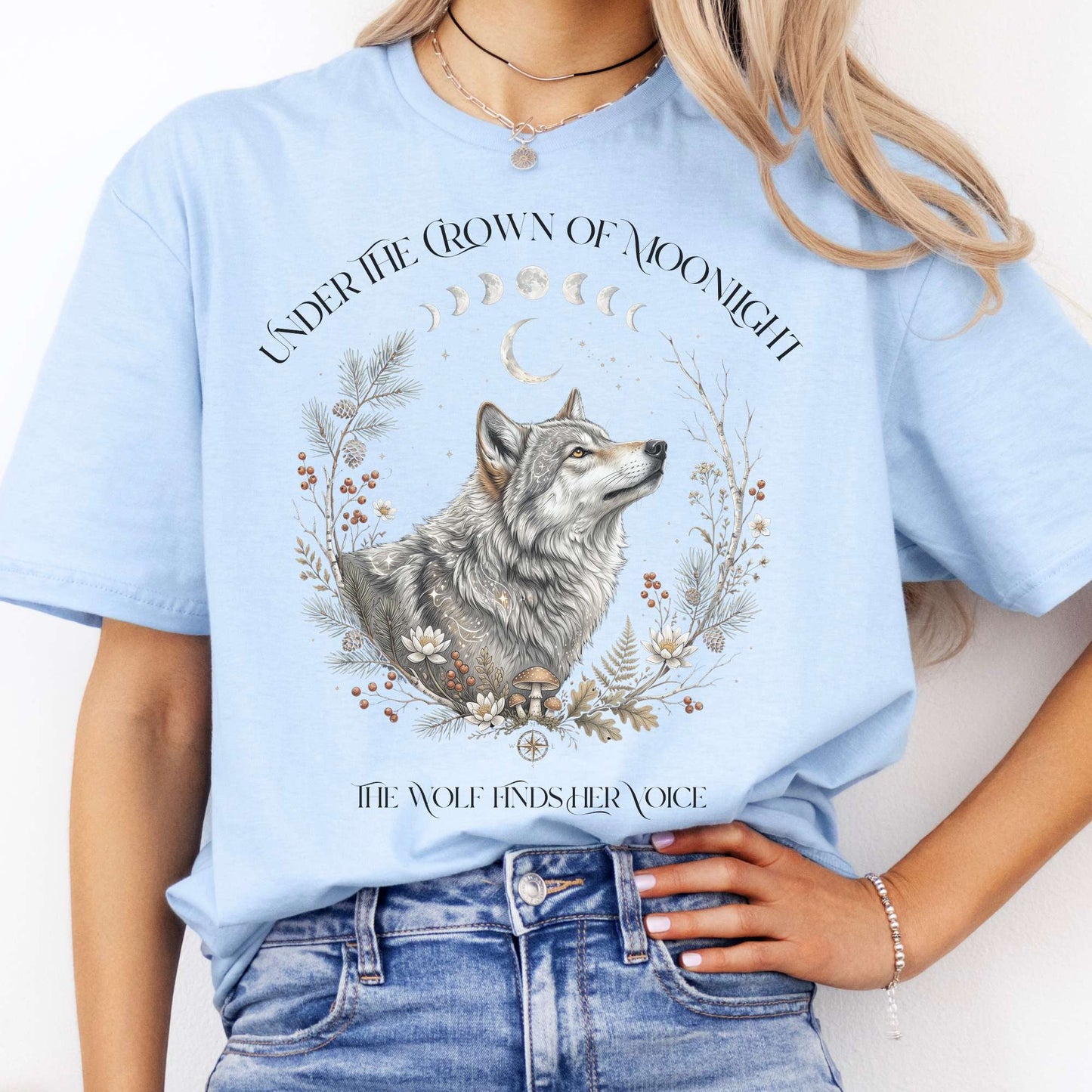 Under the Crown of Moonlight Wolf T-Shirt