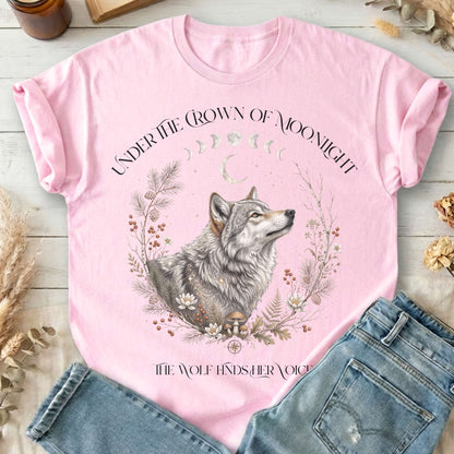 Under the Crown of Moonlight Wolf T-Shirt