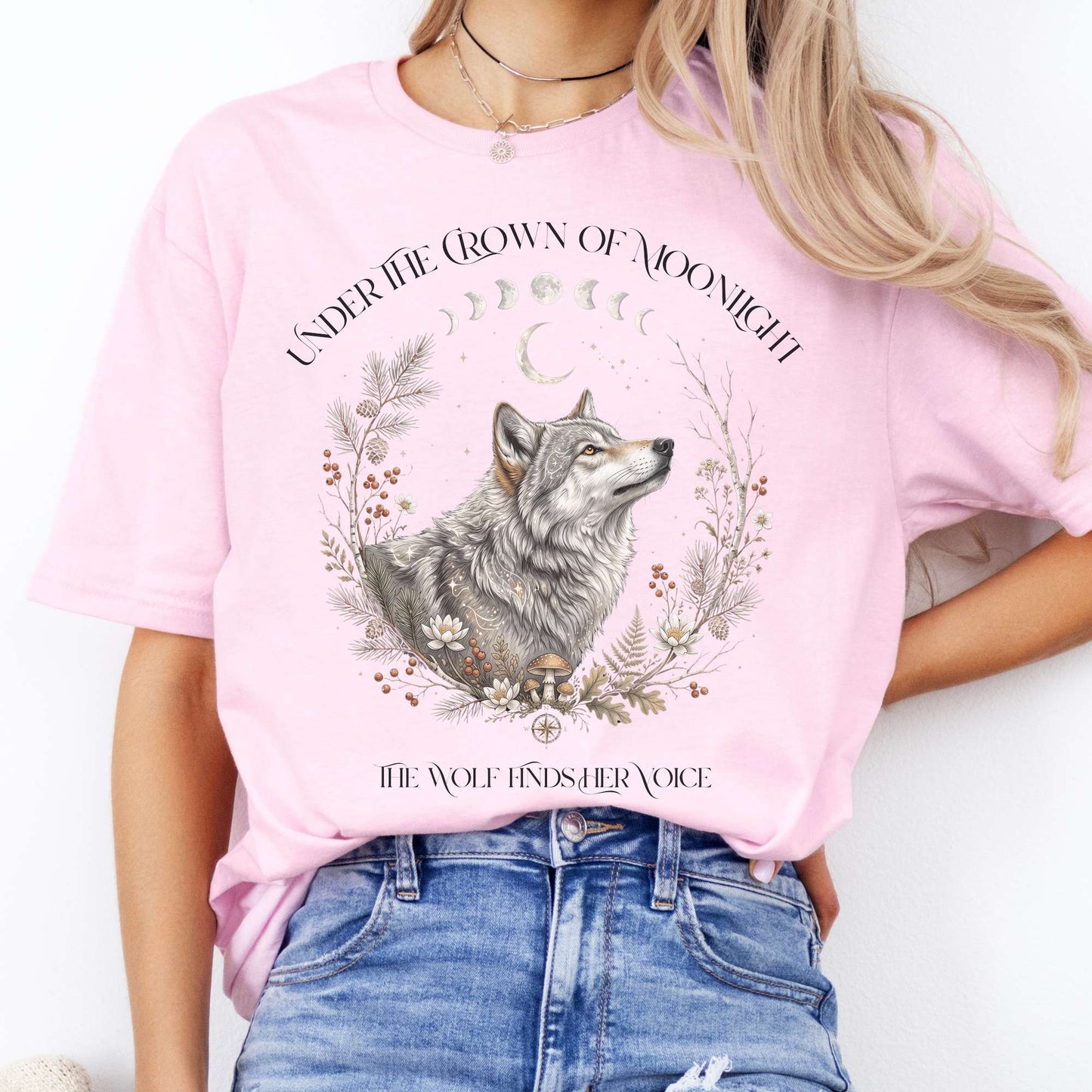 Under the Crown of Moonlight Wolf T-Shirt