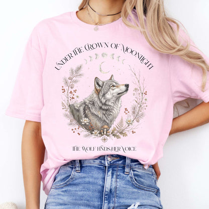 Under the Crown of Moonlight Wolf T-Shirt