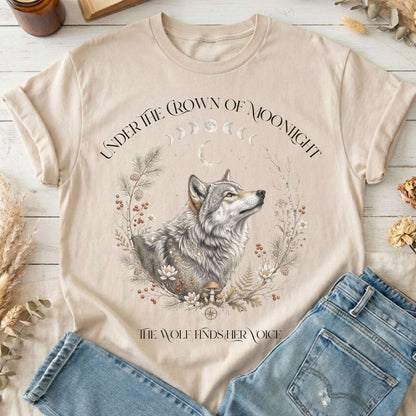 Under the Crown of Moonlight Wolf T-Shirt