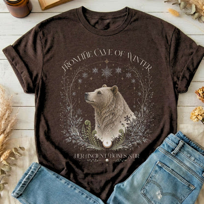 From the Cave of Winter Her Ancient Bones Stir T-Shirt