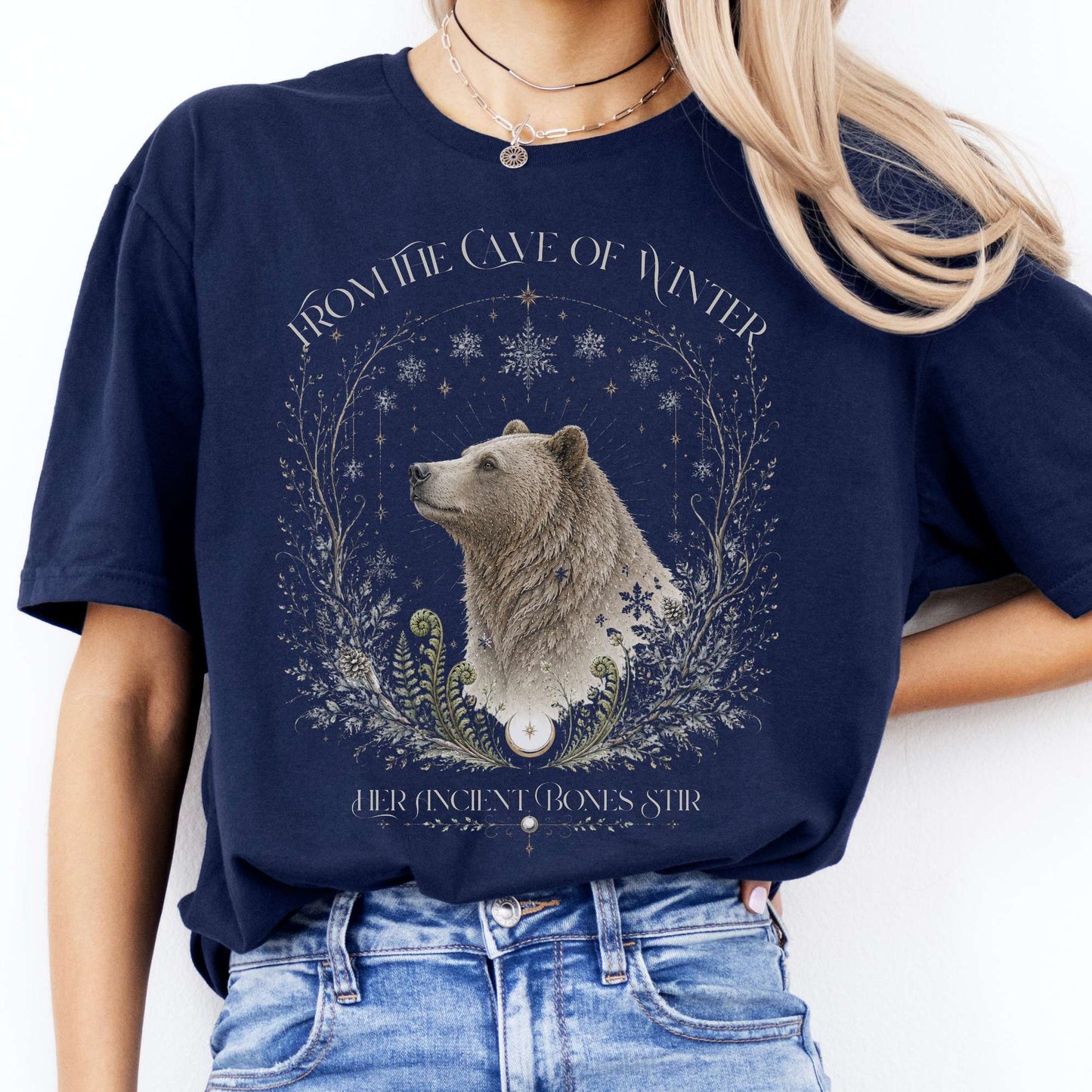 From the Cave of Winter Her Ancient Bones Stir T-Shirt