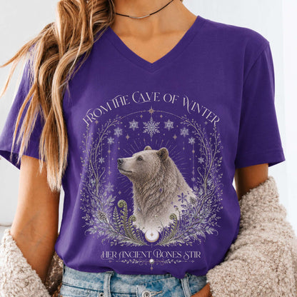 From the Cave of Winter Her Ancient Bones Stir V-Neck