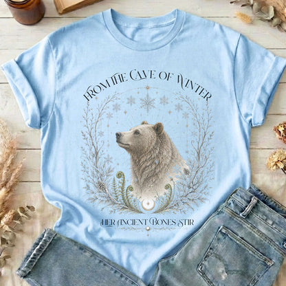From the Cave of Winter Her Ancient Bones Stir T-Shirt