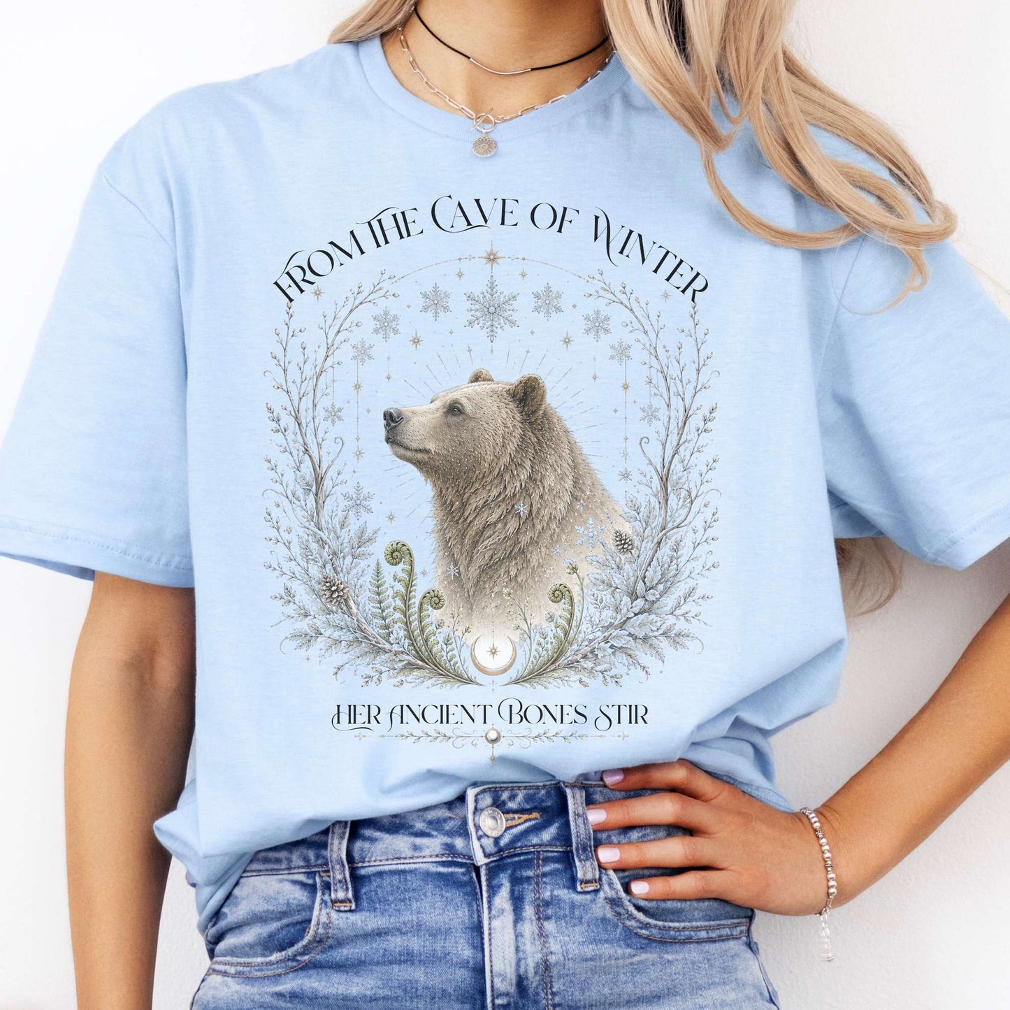 From the Cave of Winter Her Ancient Bones Stir T-Shirt