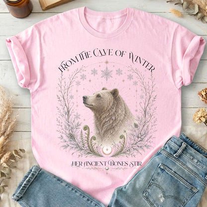 From the Cave of Winter Her Ancient Bones Stir T-Shirt