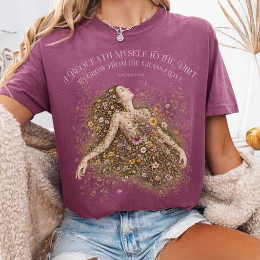 T-Shirt Berry / S I Bequeath Myself to the Dirt Walt Whitman T-Shirt The Mystic Eden