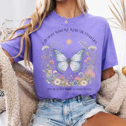 T-Shirt Violet / S I Almost Wish We Were Butterflies John Keats T-Shirt The Mystic Eden