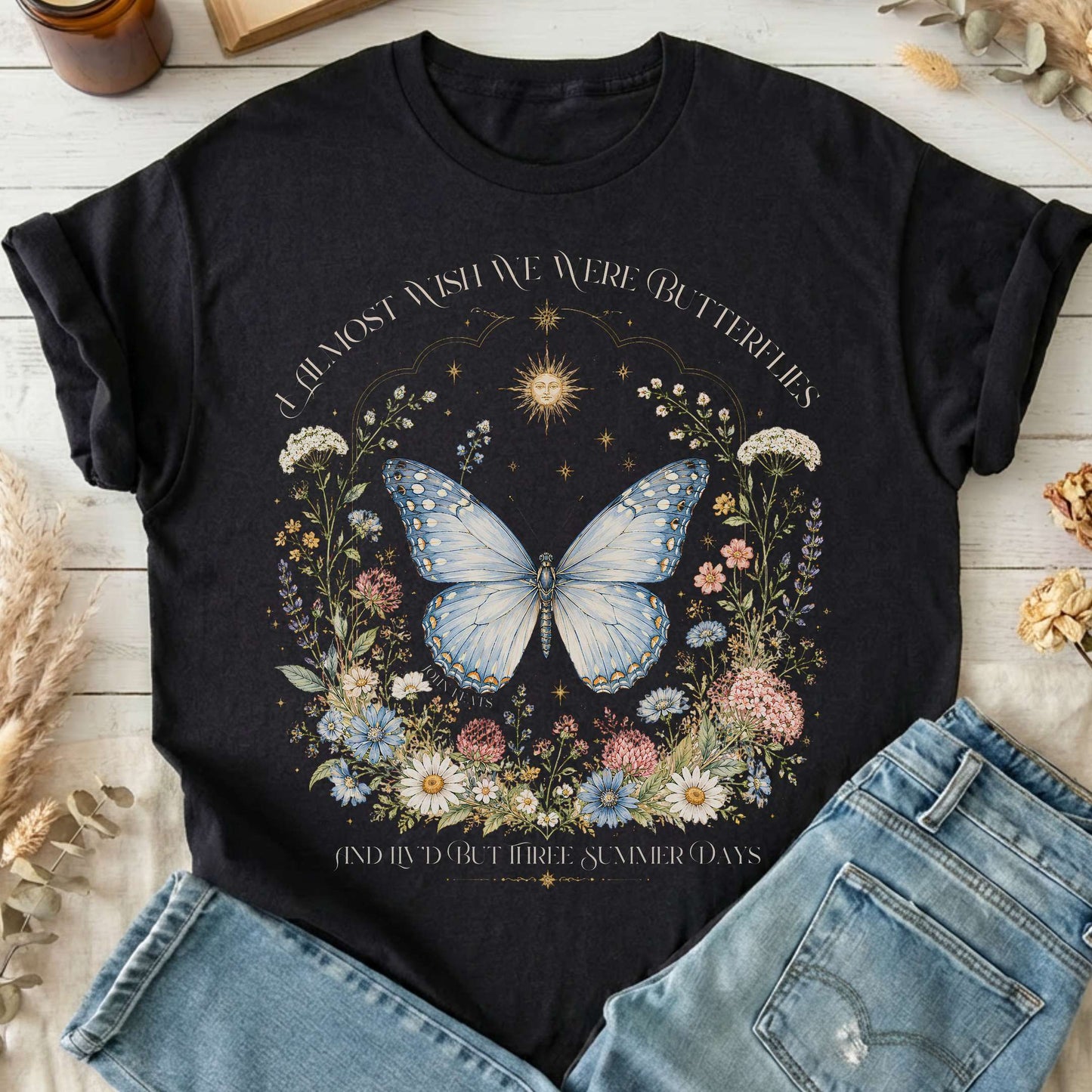 I Almost Wish We Were Butterflies John Keats T-Shirt