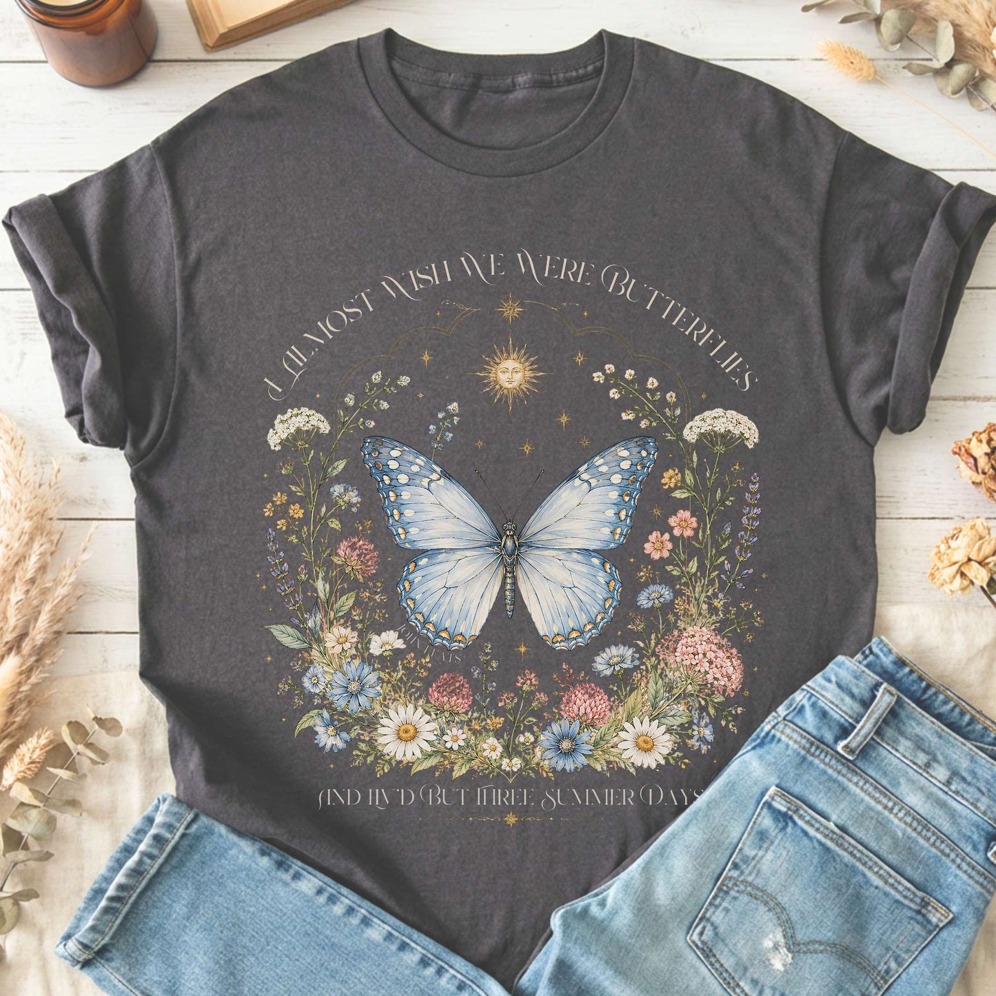 I Almost Wish We Were Butterflies John Keats T-Shirt