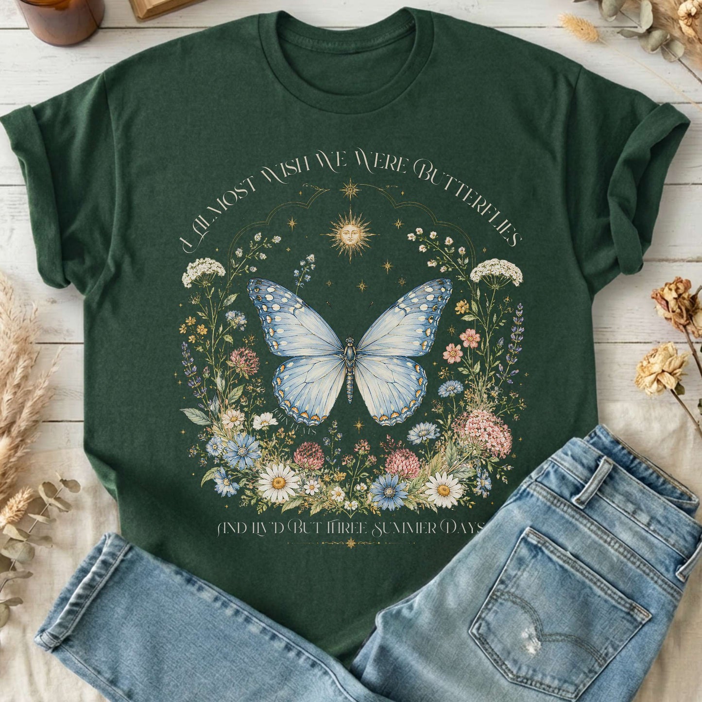 I Almost Wish We Were Butterflies John Keats T-Shirt