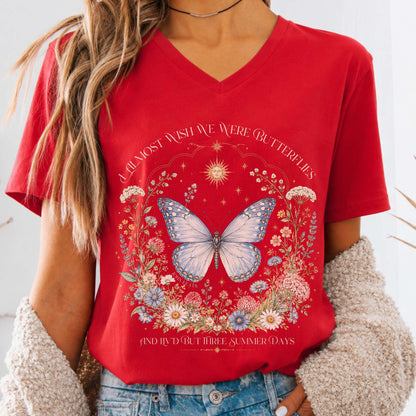 I Almost Wish We Were Butterflies John Keats V-Neck