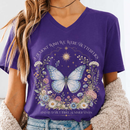 I Almost Wish We Were Butterflies John Keats V-Neck