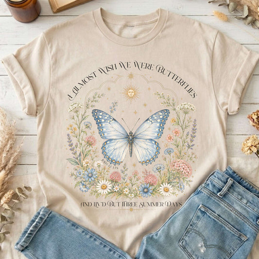 I Almost Wish We Were Butterflies John Keats T-Shirt