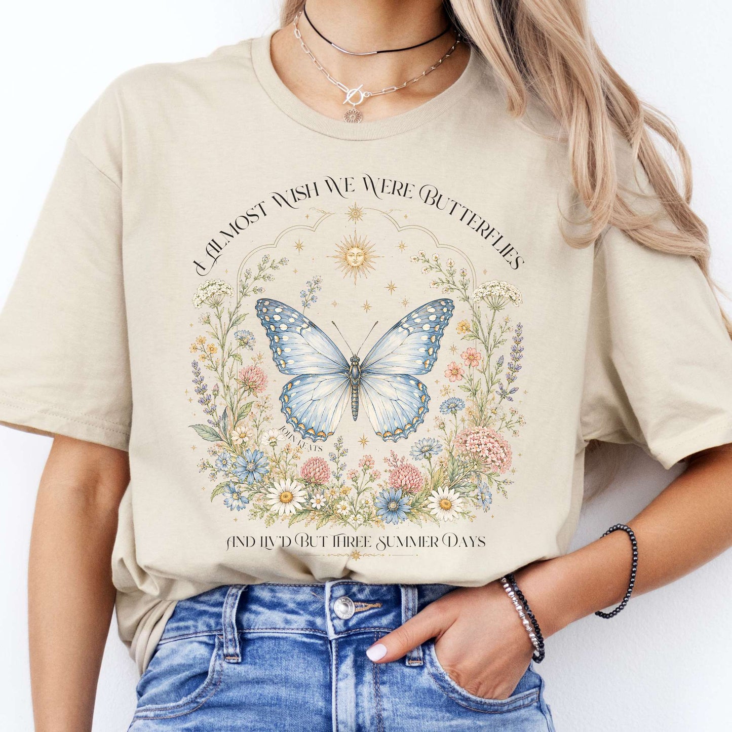 I Almost Wish We Were Butterflies John Keats T-Shirt