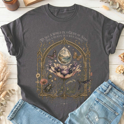 To See a World in a Grain of Sand William Blake Literary T-Shirt