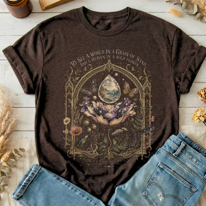 To See a World in a Grain of Sand William Blake Literary T-Shirt