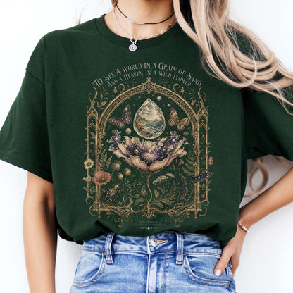To See a World in a Grain of Sand William Blake Literary T-Shirt