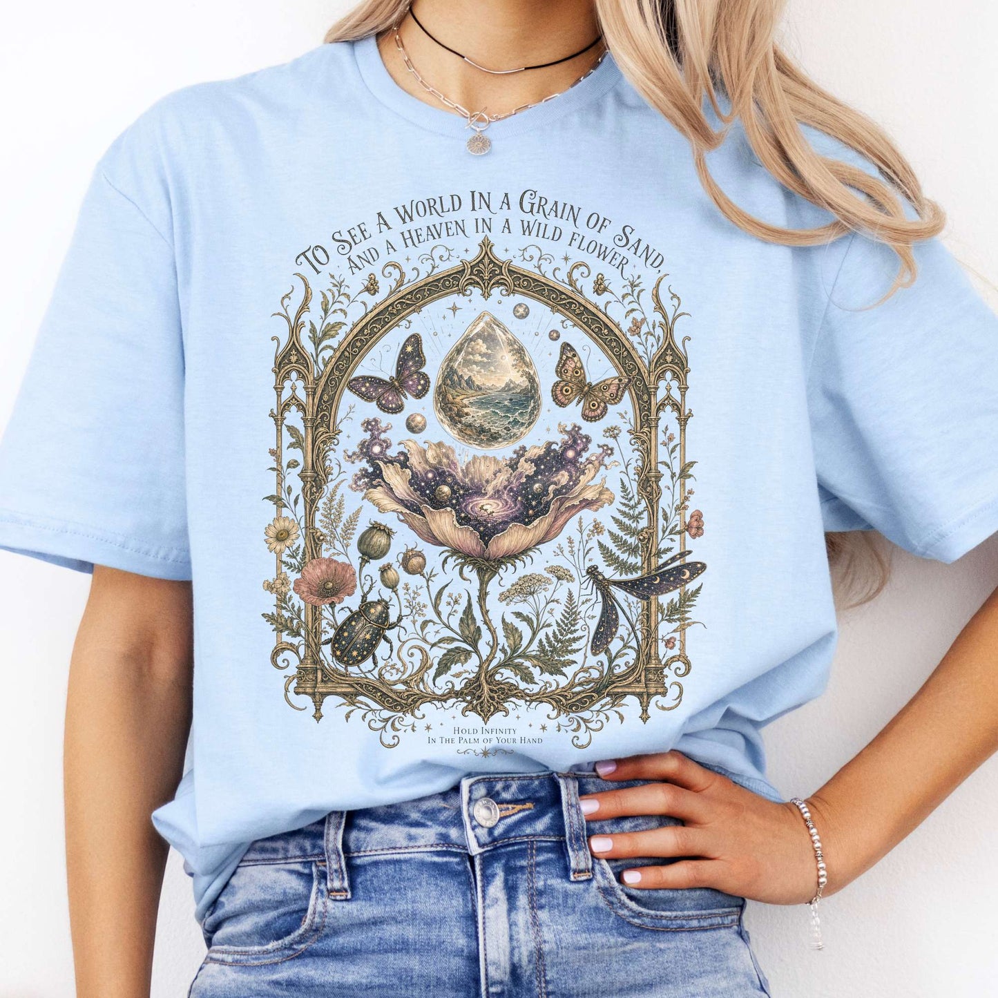 To See a World in a Grain of Sand William Blake Literary T-Shirt