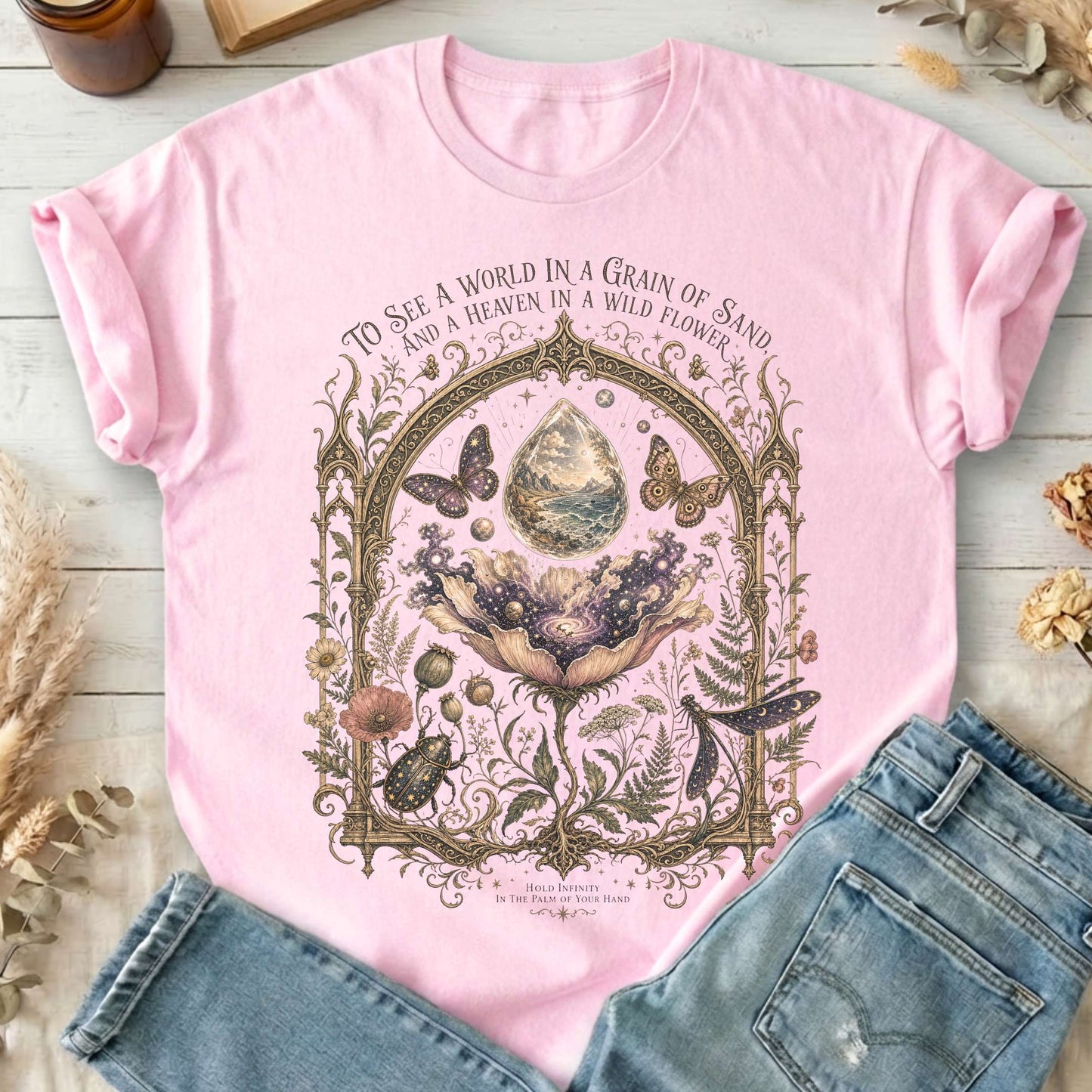 To See a World in a Grain of Sand William Blake Literary T-Shirt