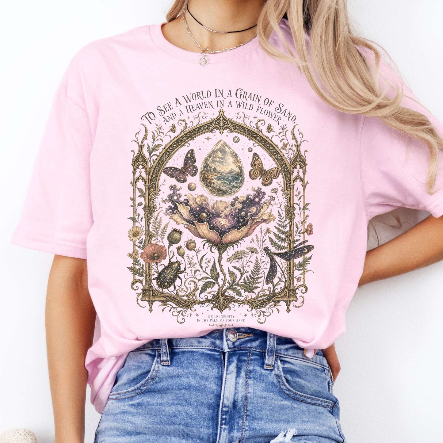 To See a World in a Grain of Sand William Blake Literary T-Shirt
