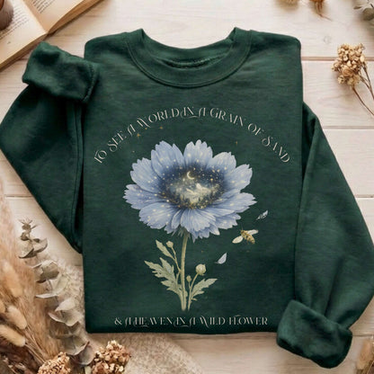 Heaven in a Wildflower William Blake Sweatshirt