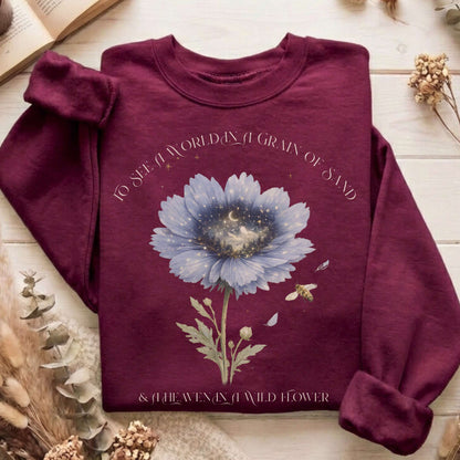 Heaven in a Wildflower William Blake Sweatshirt