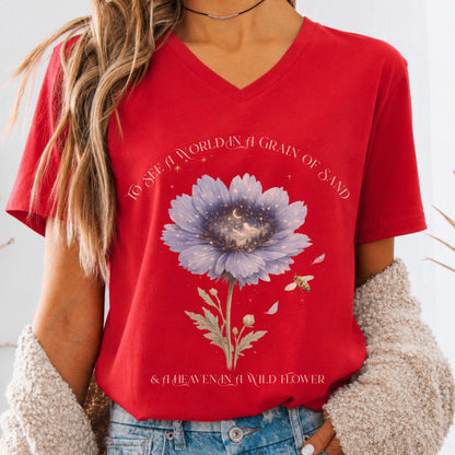Heaven in a Wildflower William Blake V-Neck