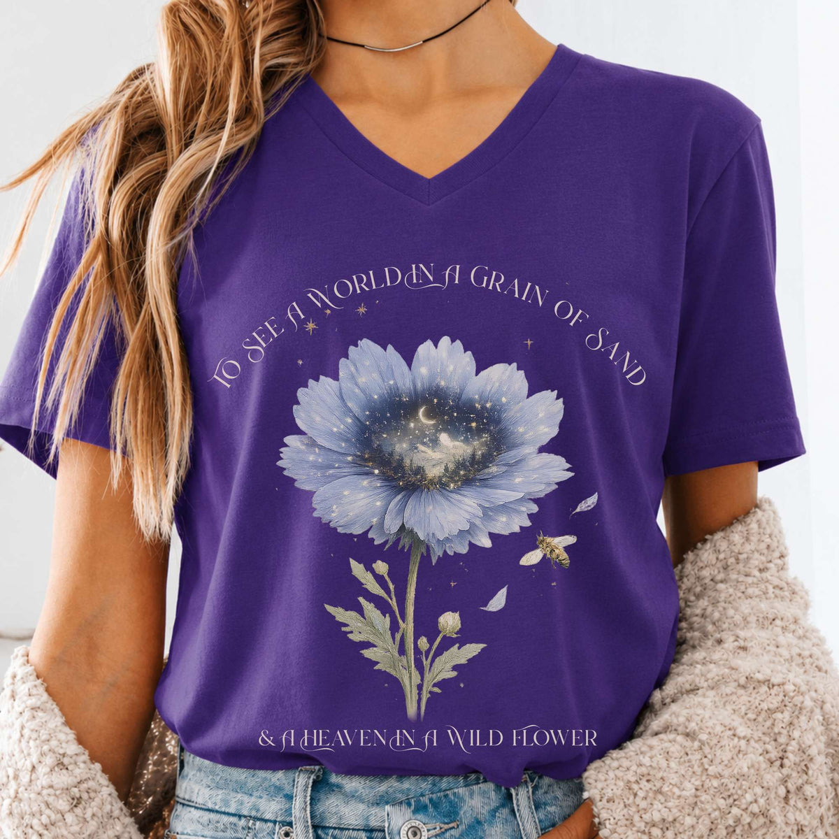 Heaven in a Wildflower William Blake V-Neck