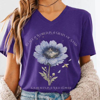 Heaven in a Wildflower William Blake V-Neck