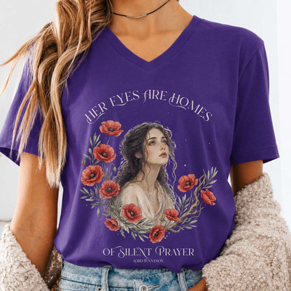Her Eyes Are Homes of Silent Prayer Lord Tennyson V-Neck