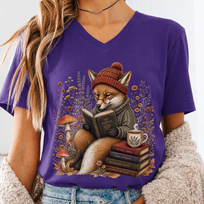 The Woodland Reader Fox V-Neck