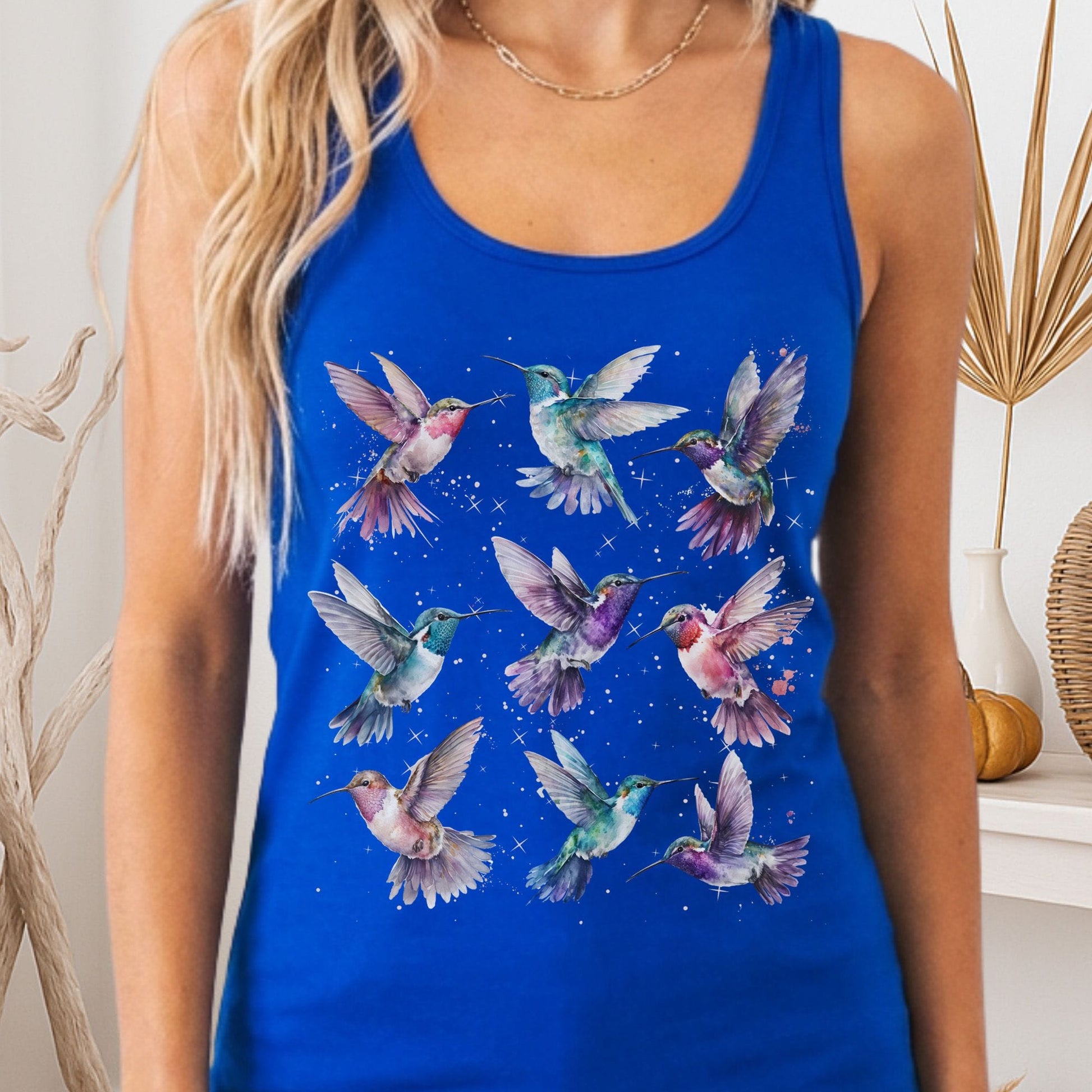Tank Top Solid Royal / XS Hummingbird Women's Racerback Tank Top The Mystic Eden