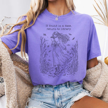 T-Shirt Violet / S If Found in a Daze, Return to Library T-Shirt The Mystic Eden