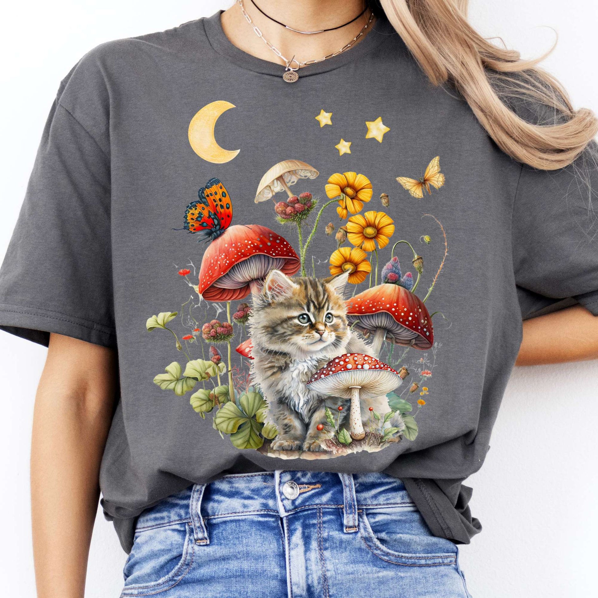 T-Shirt Cat Cottagecore T-Shirt The Mystic Eden