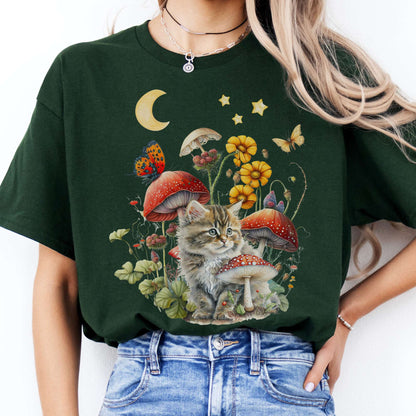 T-Shirt Cat Cottagecore T-Shirt The Mystic Eden