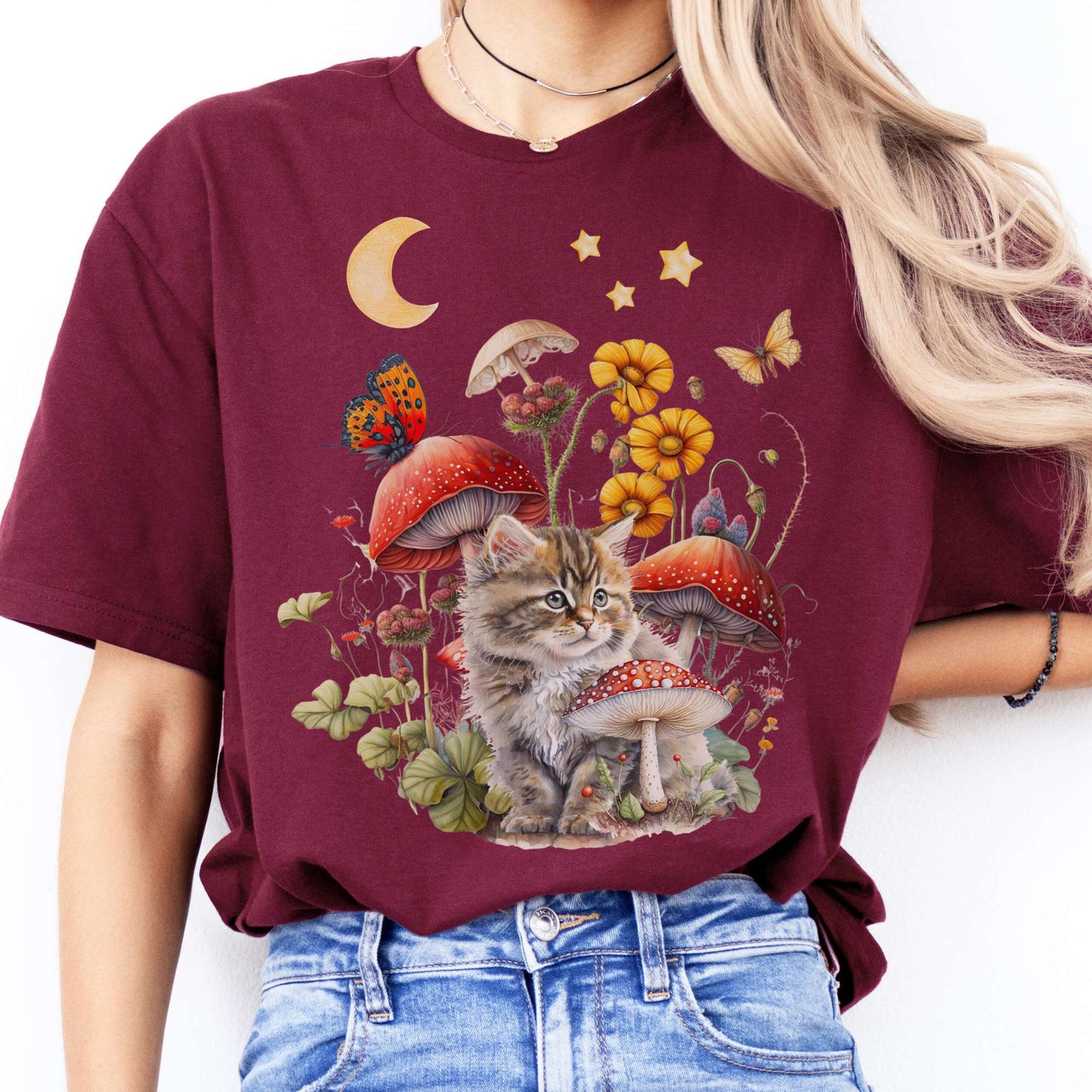 T-Shirt Cat Cottagecore T-Shirt The Mystic Eden