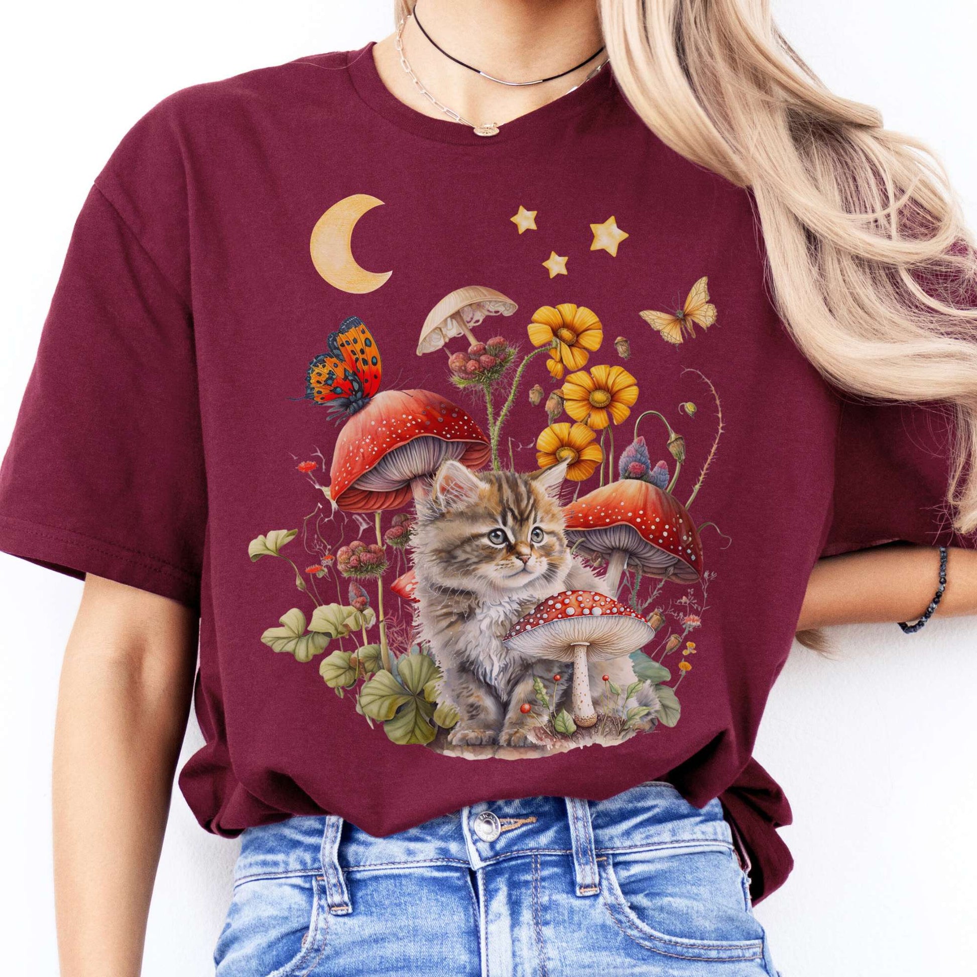 T-Shirt Cat Cottagecore T-Shirt The Mystic Eden