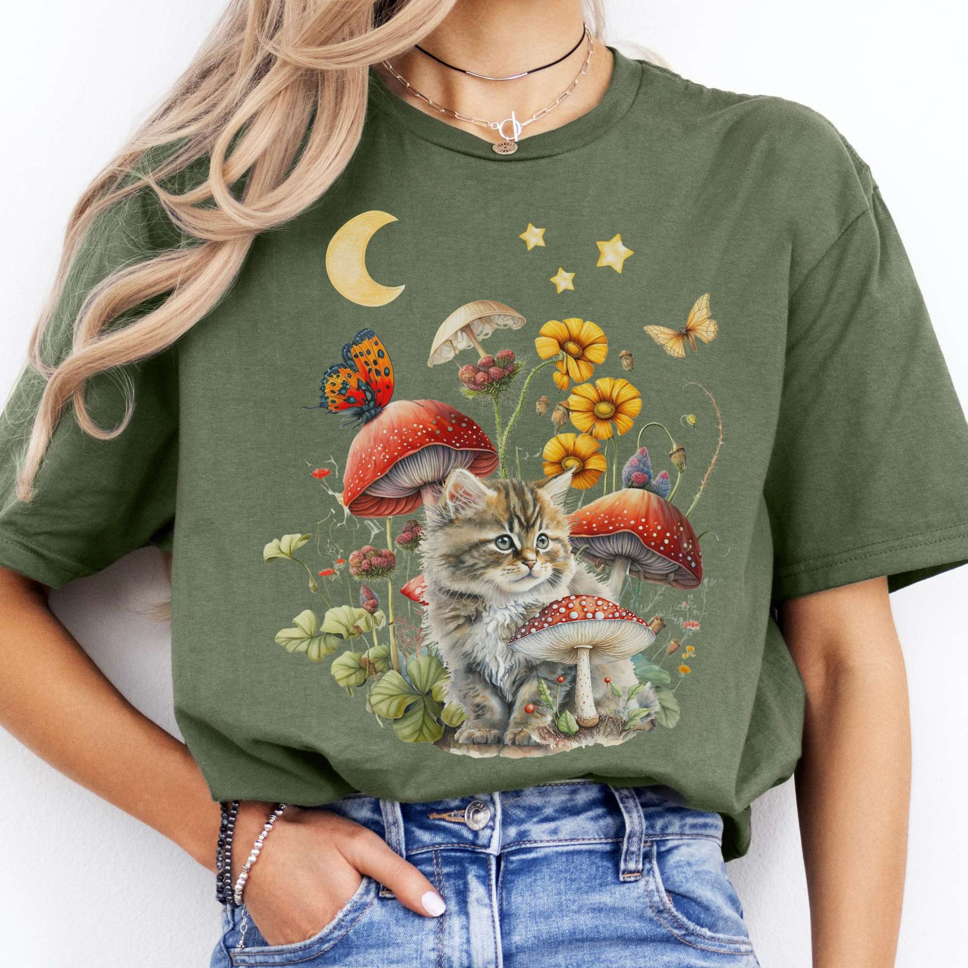 T-Shirt Cat Cottagecore T-Shirt The Mystic Eden