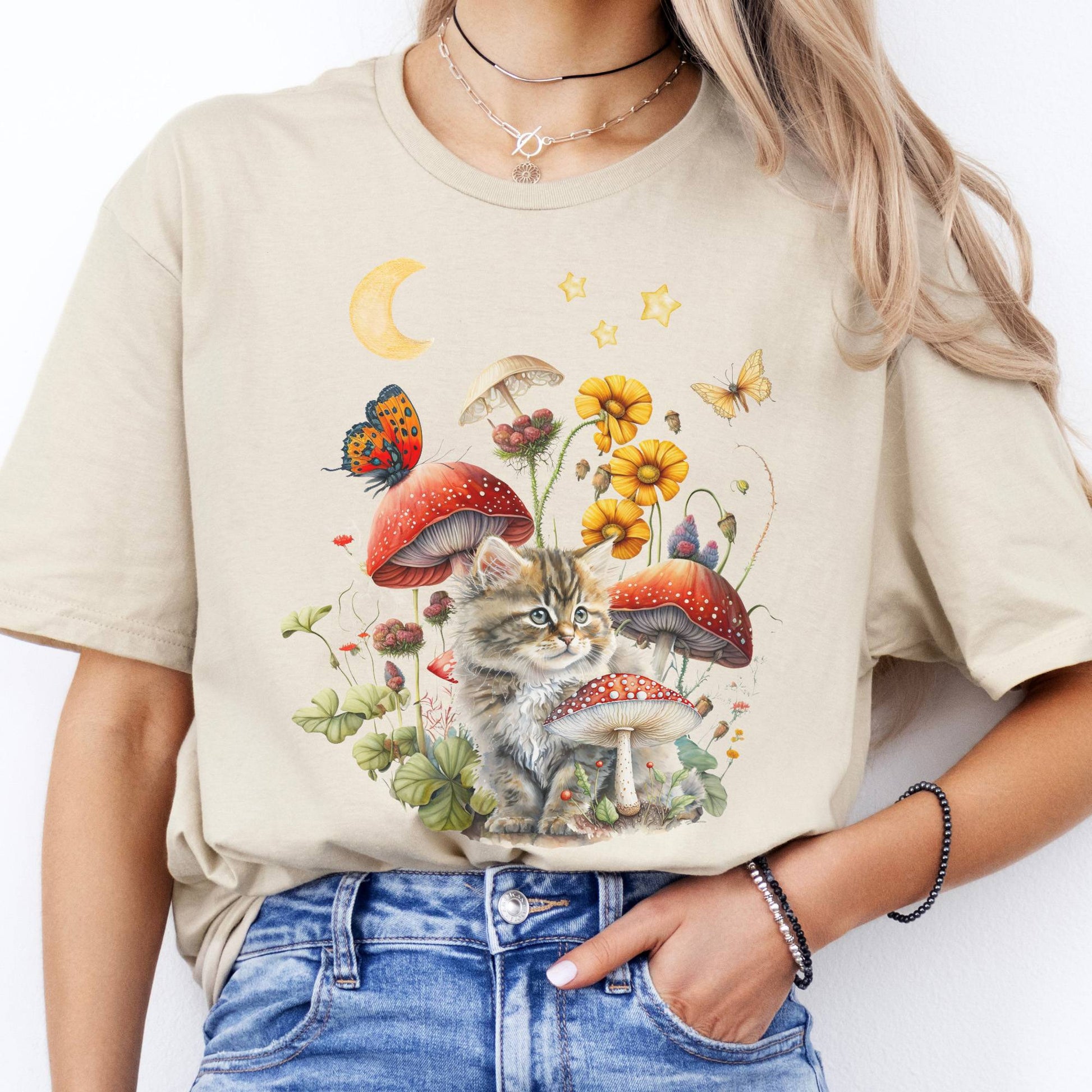 T-Shirt Cat Cottagecore T-Shirt The Mystic Eden