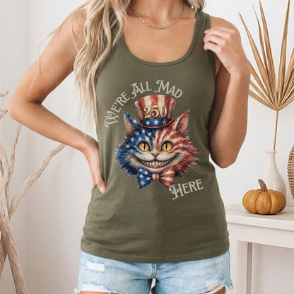 Tank Top We're All Mad Here America 250 Cheshire Cat Women's Lightweight Tank Top The Mystic Eden
