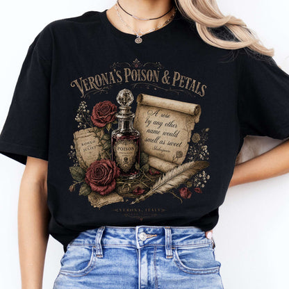 Shakespeare's Verona's Poison & Petals Romeo & Juliet T-Shirt
