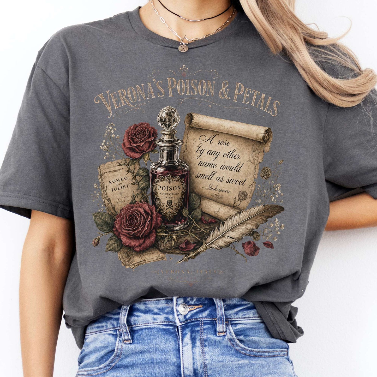 Shakespeare's Verona's Poison & Petals Romeo & Juliet T-Shirt