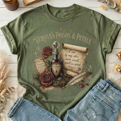 Shakespeare's Verona's Poison & Petals Romeo & Juliet T-Shirt